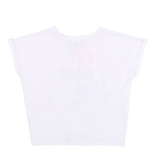 Girls White NY Made Me S/s T Shirt