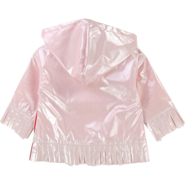 Girls Rose Gold Pleated Detail Raincoat