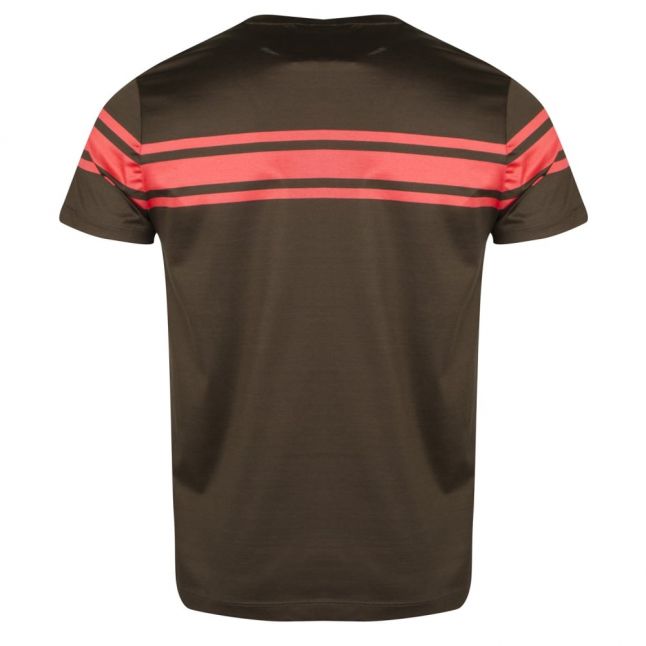 Paul & Shark Mens Khaki & Orange Block Stripe SF S/s T Shirt