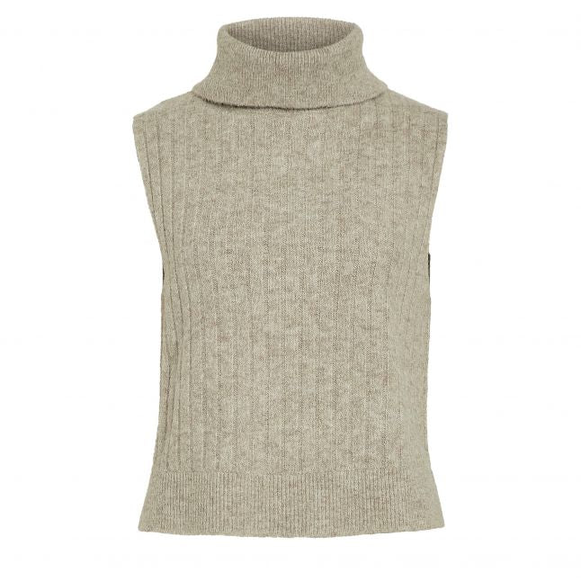 Womens Natural Melange Vibeluna High Neck Knit Vest