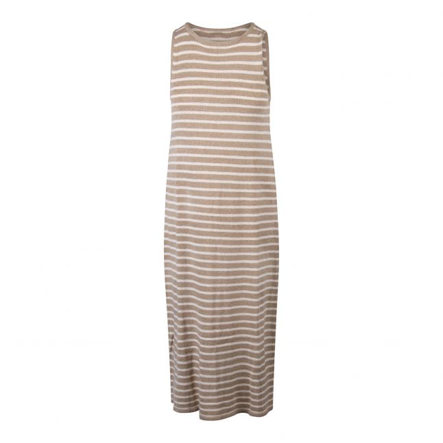 Womens	Beige/Cream Ocean Stripe Midaxi Dress