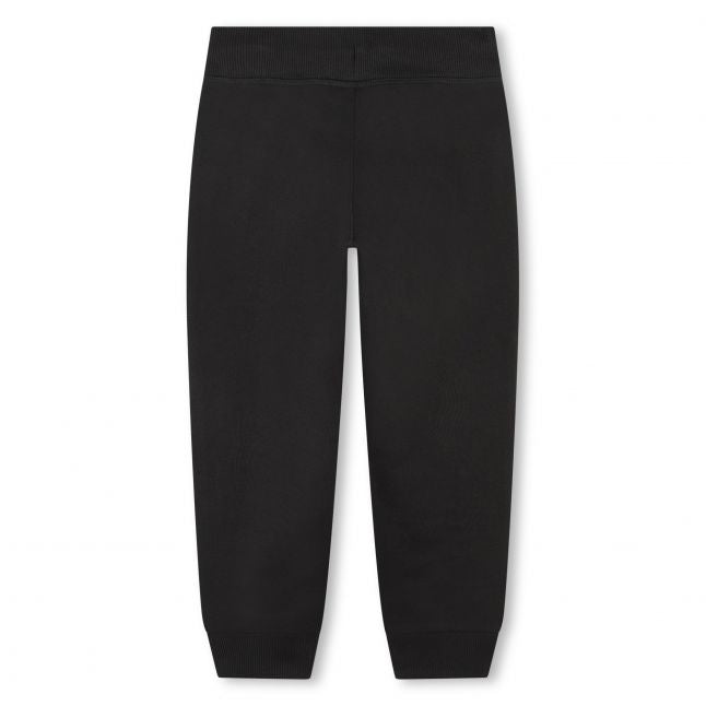 Boys Black Branded Leg Sweat Pants