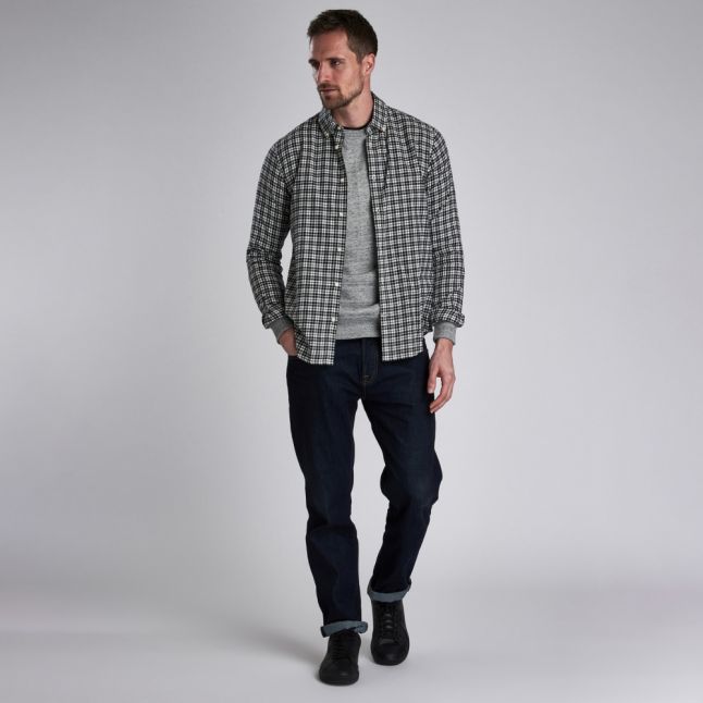 Mens Black Spacer Check L/s Shirt