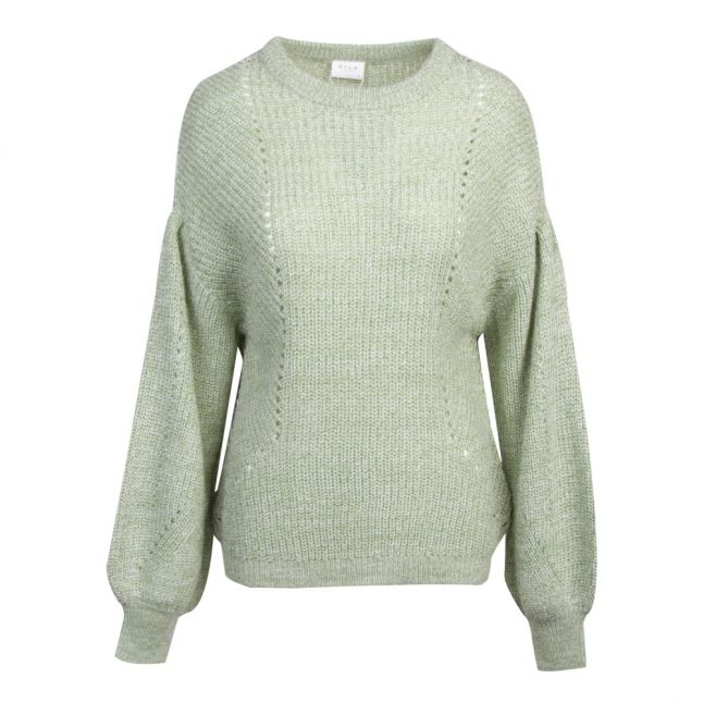 Womens Loden Frost Visee Balloon Sleeve Knitted Jumper