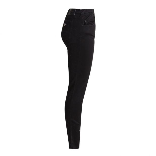 Womens Black J28 Mid Rise Skinny Fit Jeans