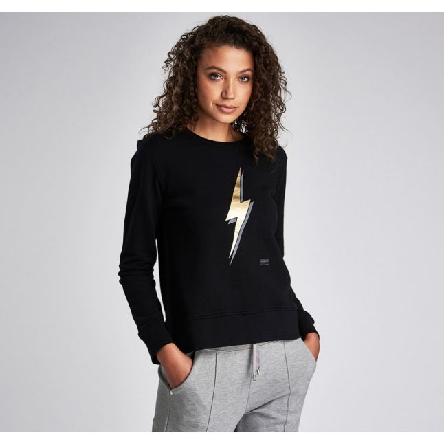 Womens Black Bankso Crew Sweat Top