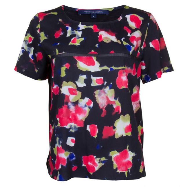 Womens Black Multi Bella Crepe Light Top