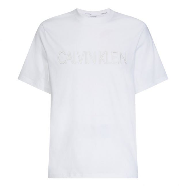 Mens White 2-Tone Logo S/s T Shirt