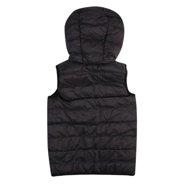 Boys Navy Branded Tape Hooded Gilet