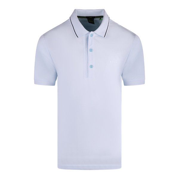 Mens Open Blue Paule 4 Slim S/s Polo