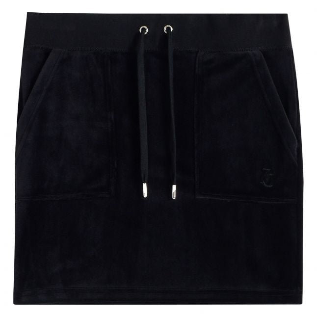 Womens Black Robbie Pocket Velour Skirt