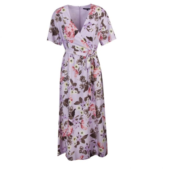 Womens Lavender Frost Armoise Crepe Maxi Wrap Dress