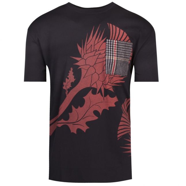 Casual Mens Black Tistel S/s T Shirt