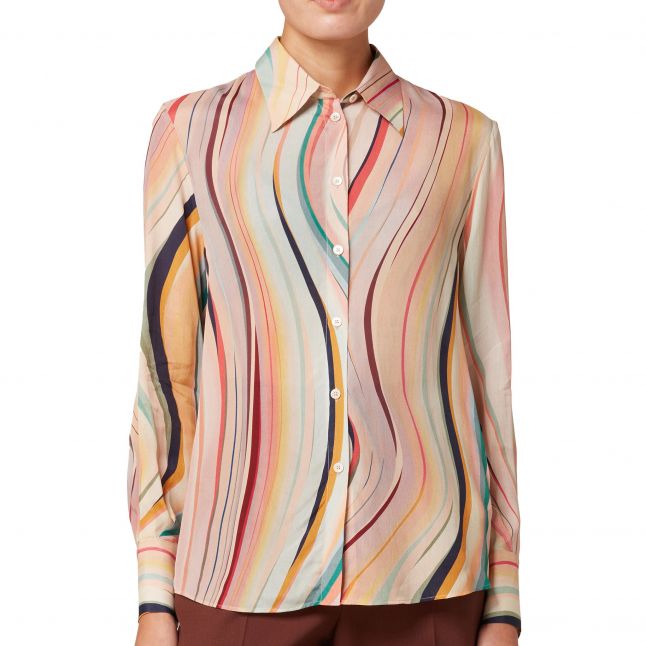 Womens Multicolour Swirl Silk Blouse