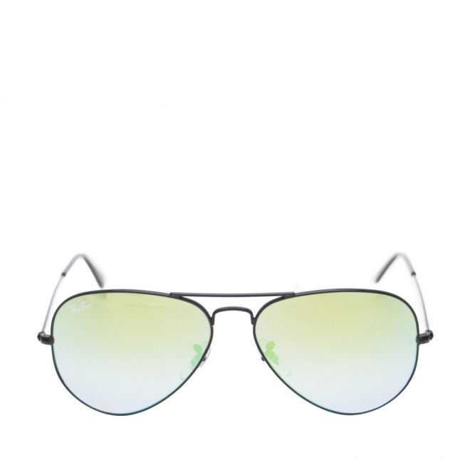 Black/Green RB3025 Aviator Mirror Sunglasses