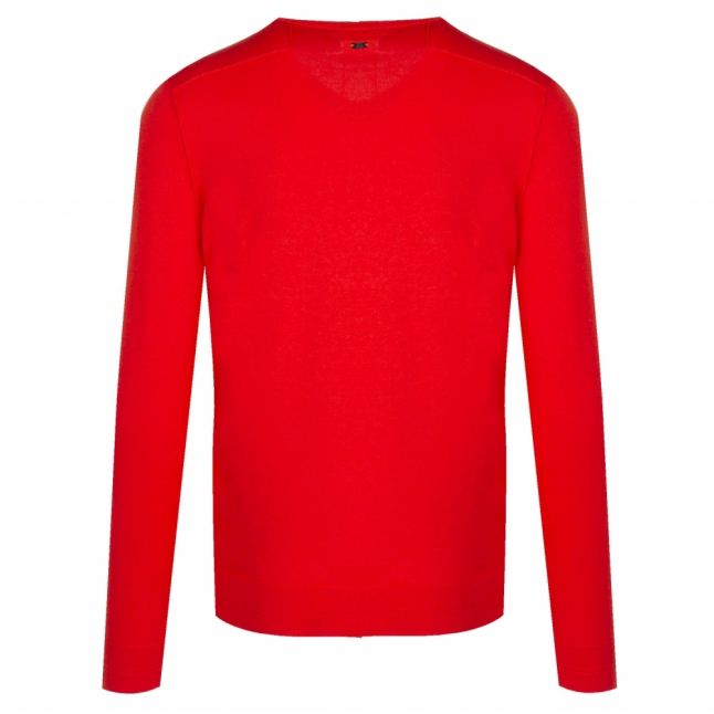 Casual Mens Red Kwesvirow V Neck Knitted Jumper