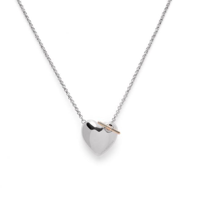 Womens Silver Knot Heart Necklace