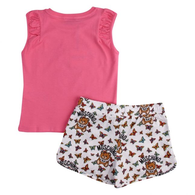 Girls Dark Pink Toy Butterfly Top & Shorts Set