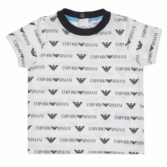 Infant White Multi Logo Print S/s T Shirt