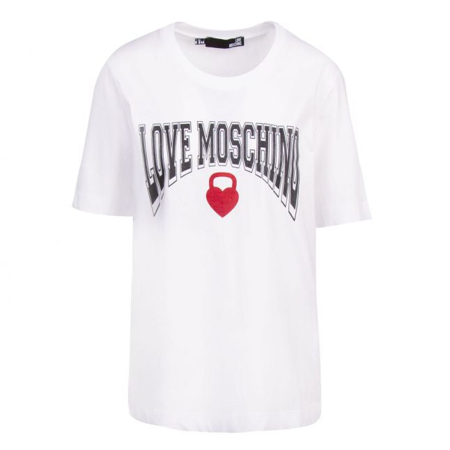 Womens White Love Kettlebell S/s T Shirt