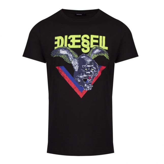 Mens Black T-Diego-A4 Animal S/s T Shirt