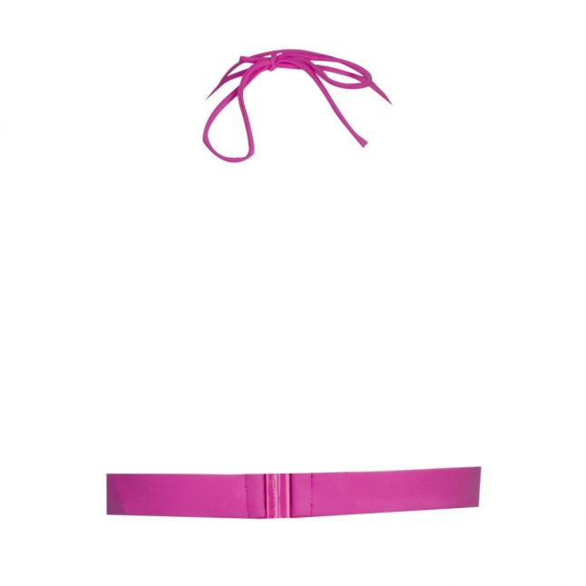 Womens Pink Fixed Triangle Bikini Top