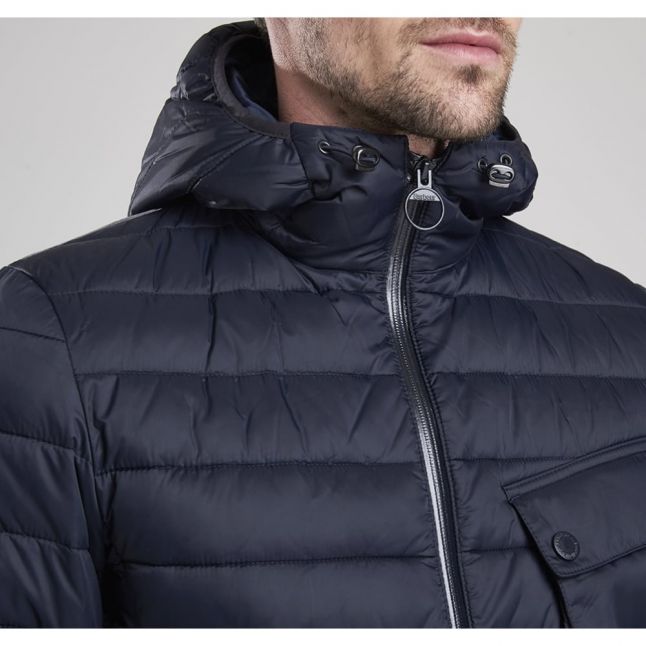 Mens Navy Ouston Hooded Quilted Jacket