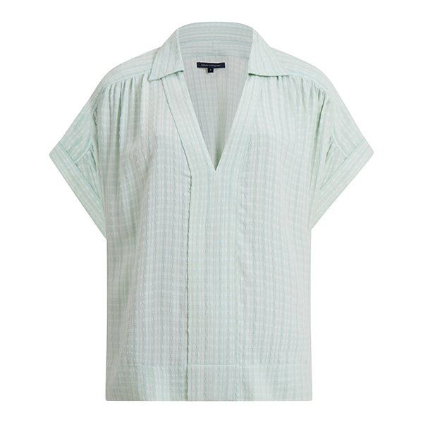 Womens Aqua Foam Birch Seersucker Popover S/s Shirt