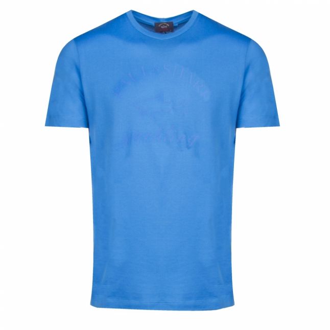 Mens Blue Tonal Tri Logo Custom Fit S/s T Shirt