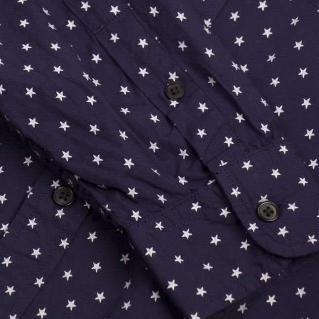 Mens Navy S-Folk Mini Star L/s Shirt