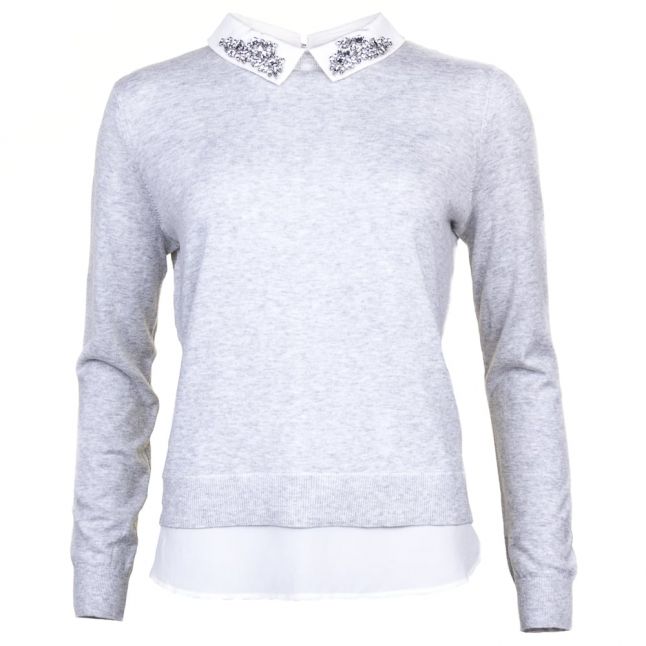 Womens Mid Grey Miriah Shirt Detail Knitted Jumper