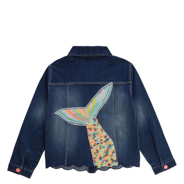 Girls Dark Blue Mermaid Denim Jacket