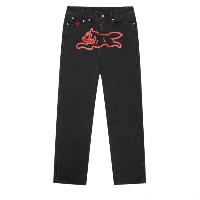 Mens Black Running Dog Jeans