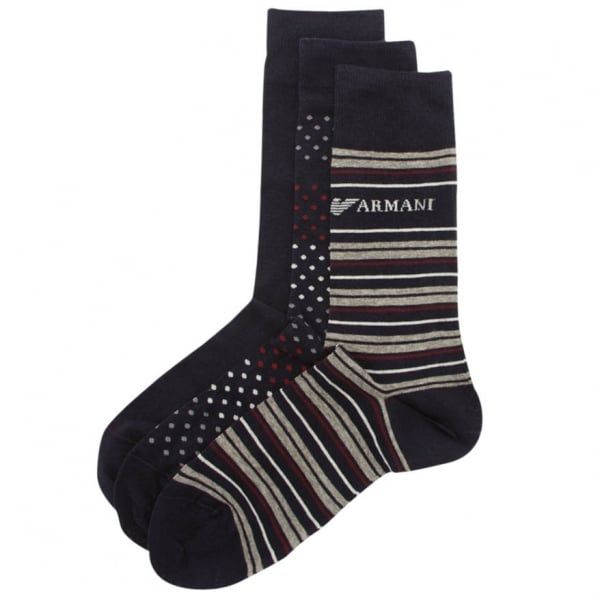 Mens Navy 3 Pack Socks Gift Set