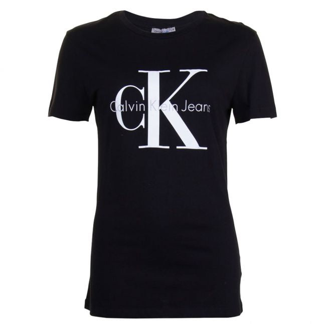 Womens Black Shrunken S/s Tee Shirt