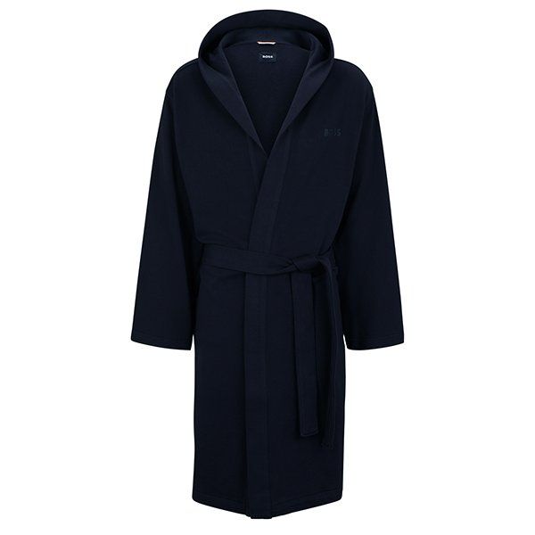 Mens Dark Blue French Terry Robe