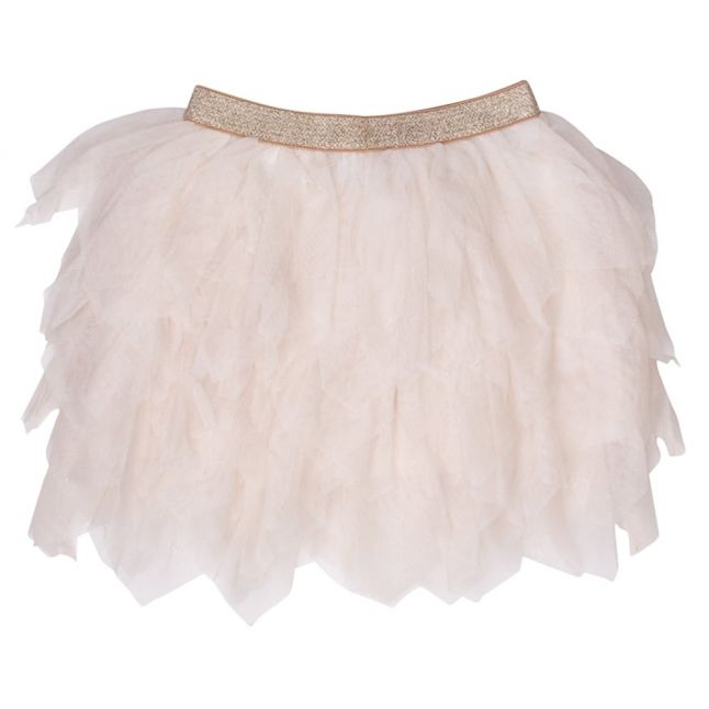 Girls Beige Tulle Layered Skirt