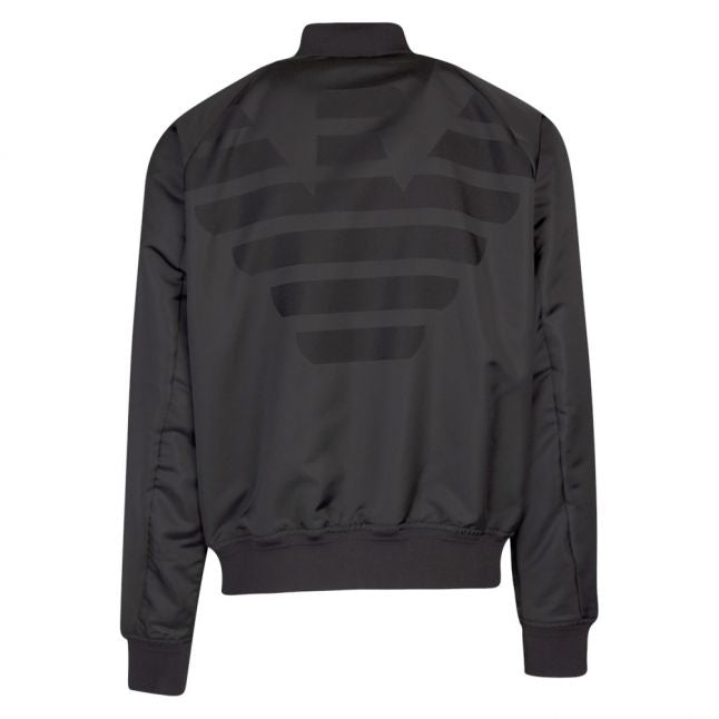 Mens Black Branded Bomber Jacket