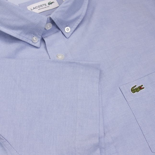 Mens Blue Oxford Regular Fit S/s Shirt