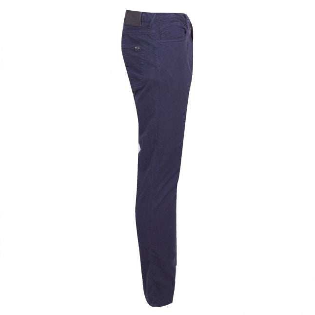 Mens Navy Tapered Stretch 5 Pocket Trousers