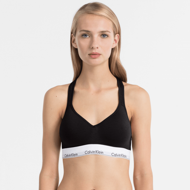 Womens Black Modern Cotton Lift Bralette