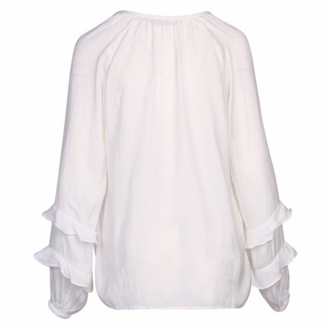 Womens Cloud Dancer Vipolina Tie Neck Blouse