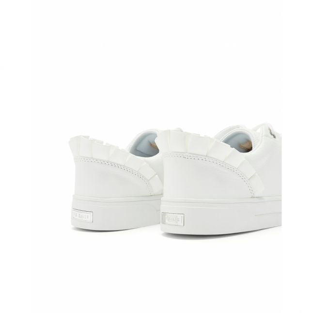 Womens White Astrina Ruffle Trainers