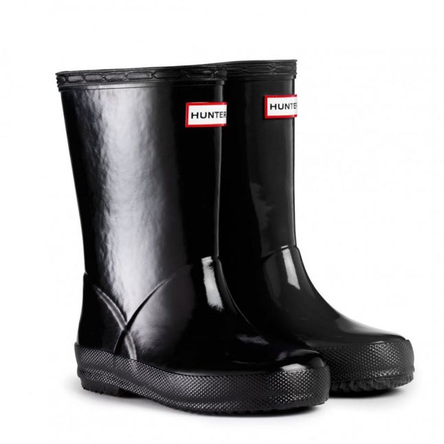 Kids Black First Gloss Wellington Boots (4-8)