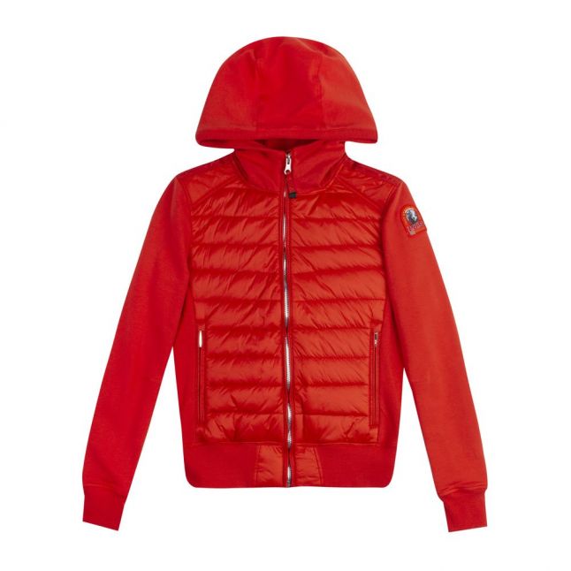 Girls Spicy Orange Caelie Hybrid Hooded Sweat Jacket