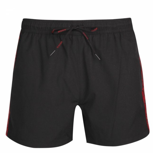 Mens Black Mustique Logo Tape Swim Shorts