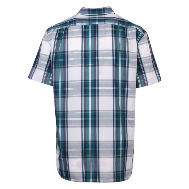 Mens Legion Blue/White Large Check Cotton S/s Shirt