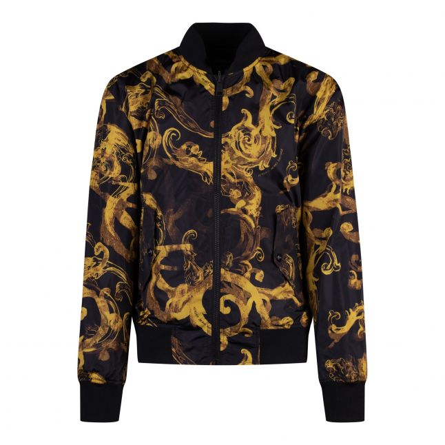 Mens Black/Gold Watercolour Baroque Reversible Jacket