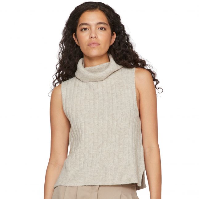 Womens Natural Melange Vibeluna High Neck Knit Vest