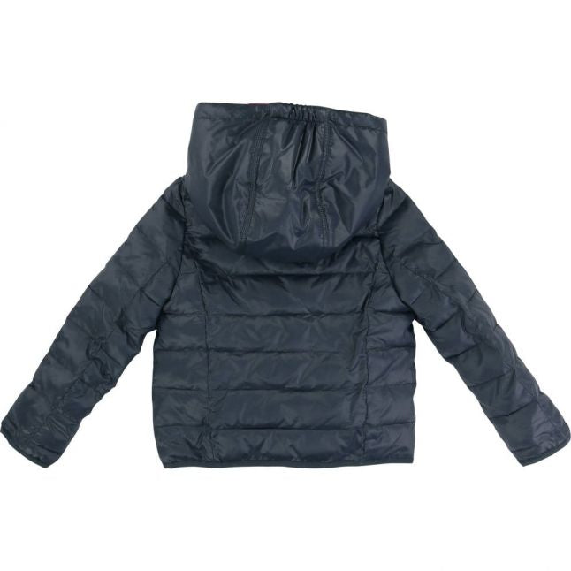 Girls Grey Frill Puffer Jacket